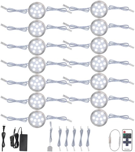 Pcs cool white led puck - 14,